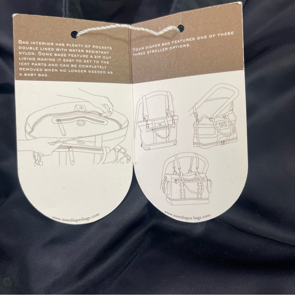 NEST Diaper Bag Dexter Navy Blue and Gold   with Changing Pad - Picture 10 of 13